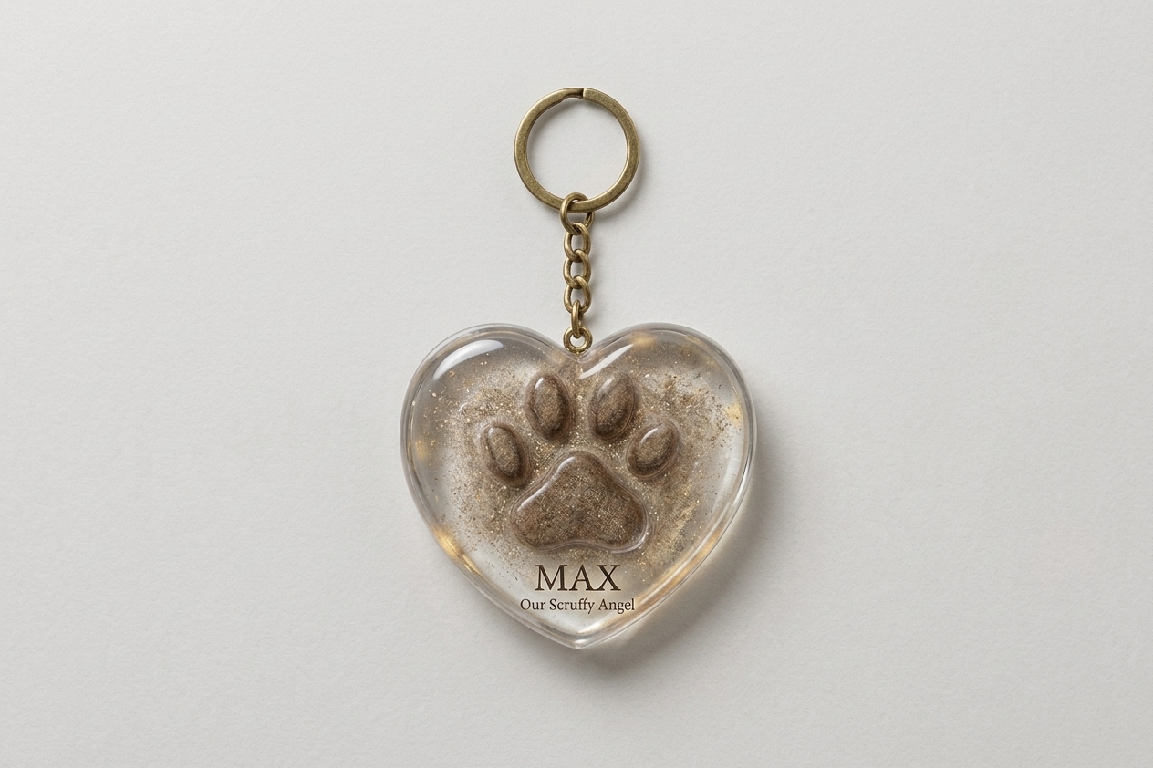 Heart Keyring Resin Pet Memorial